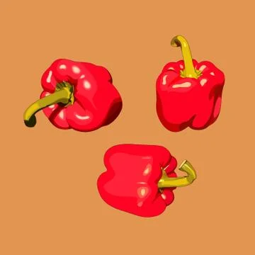 Set of vector bell pepper icon. 库存插图