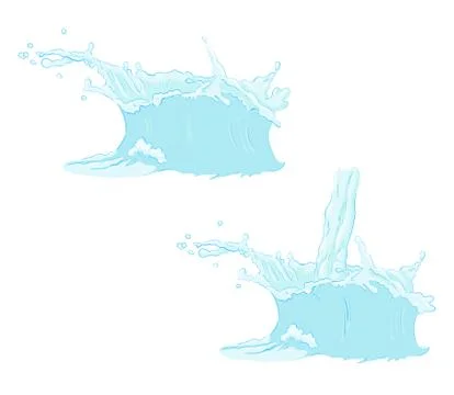 Set vector big splash water Stock Illustration