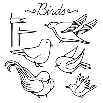 Set of vector black and white elements for party and Birthday Stock Illustration