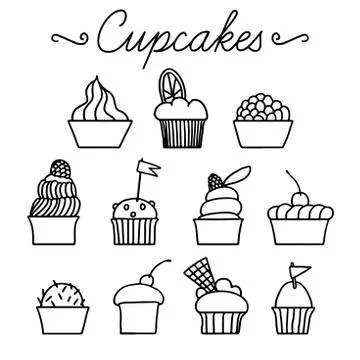 Set of vector black and white elements for party and Birthday Stock Illustration