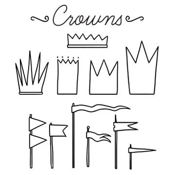 Set of vector black and white elements for party and Birthday Stock Illustration