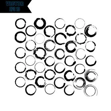 Set of vector black circles. Black spots on white background isolated. Spots for Stockillustratie