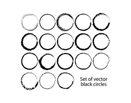 Set of vector black circles. Black spots on white background isolated. Spots for Stock Illustration