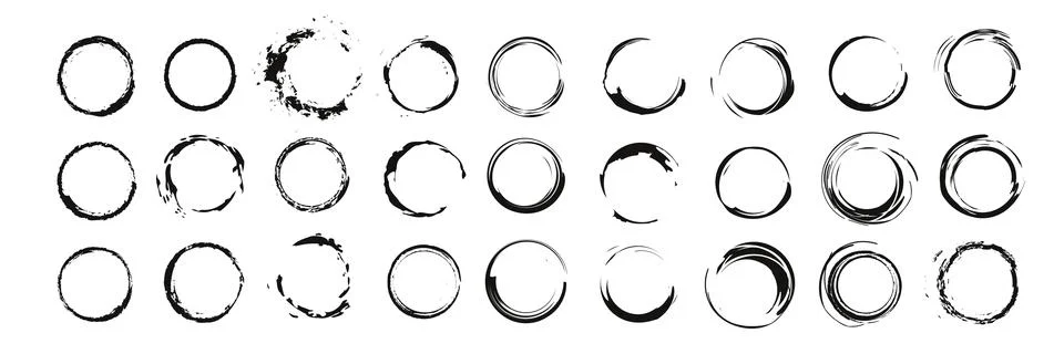 Set of vector black circles. Black spots on white background isolated. Spots for Stockillustratie