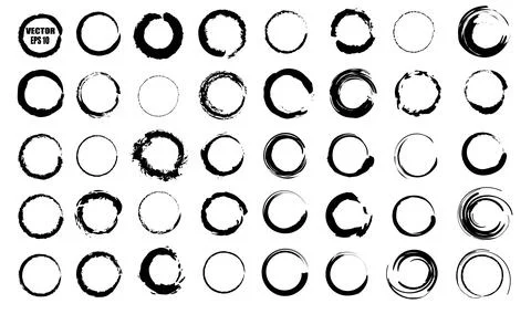 Set of vector black circles. Black spots on white background isolated. Spots for Stock Illustration