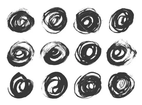 Set of vector black circles 스톡 일러스트