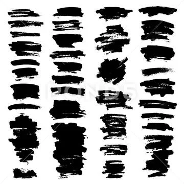 Set of vector black grunge splash banners Stock Illustration