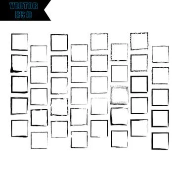 Set of vector black sqares. Black spots on white background isolated. Spots for Stock Illustration