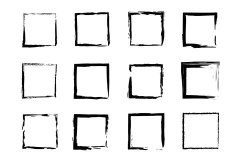 Set of vector black sqares. Black spots on white background isolated. Spots for Stock Illustration