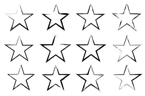 Set of vector black stars. Black spots on a white background isolated. Spots for Stockillustratie