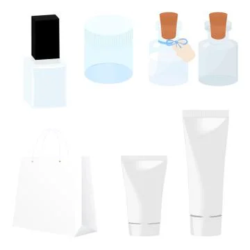 Set vector blank empty white plastic containers Illustrazione stock