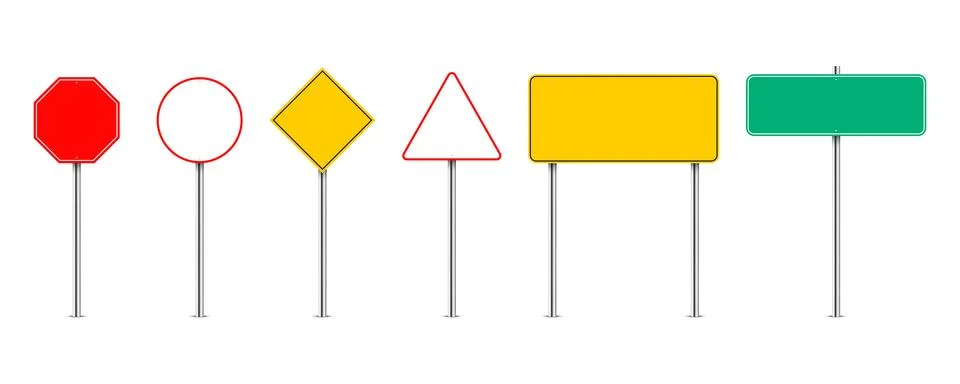 Set of vector blank road signs Stock Illustration
