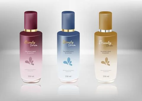 Set vector blank templates and clean color plastic containers. Stock Illustration