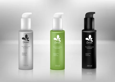 Set vector blank templates and clean color plastic. Stock Illustration