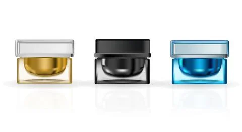 Set vector blank templates of empty and clean multicolor glass. Stock Illustration