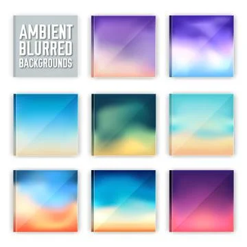 Set of vector blurred backgrounds concepts illustrations Stock Illustration