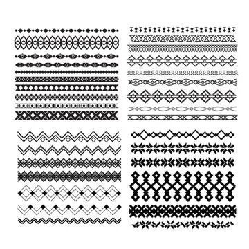 Set of vector borders and lines. Design geometric elements Illustrazione stock