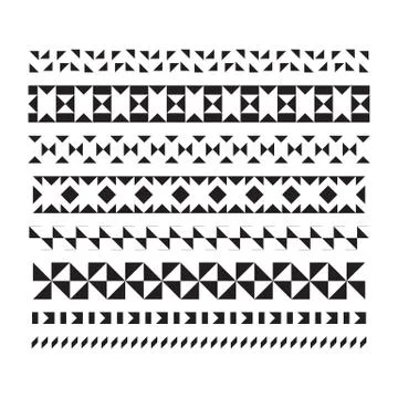 Set of vector borders and lines. Vector geometric elements Illustrazione stock