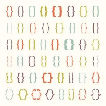 Set of vector braces or curly brackets icon Stock Illustration