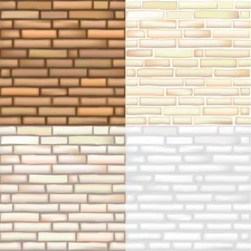 Set of vector brick textures Stock Illustration