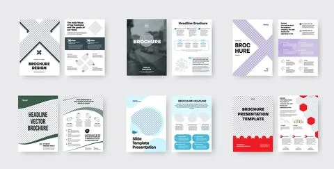 Set of vector brochure template on white background Stock Illustration