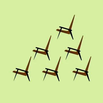 Set of vector brown chair on a light background Illustrazione stock