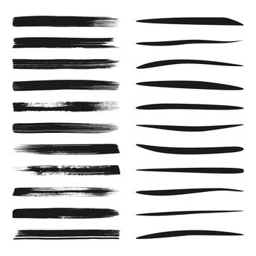 Set of vector brush and marker strokes Stock-Illustration
