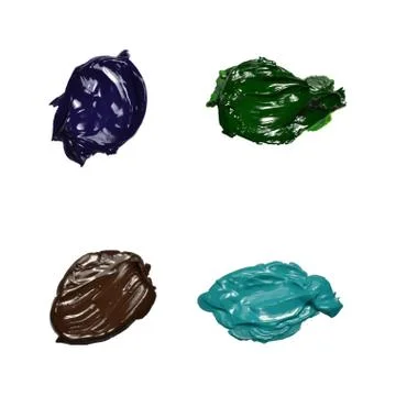 Set of vector brush strokes. Isolated oil paint spots Stock Illustration