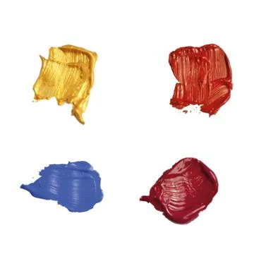 Set of vector brush strokes . Multi-colored paint spots on a white background Stock Illustration