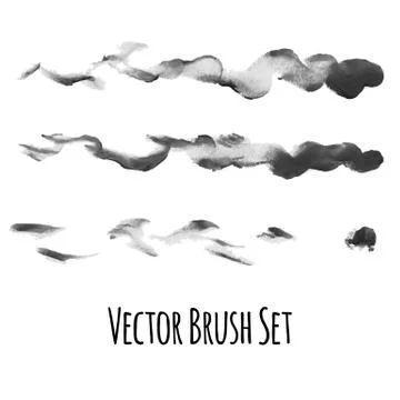 Set of vector brushes and traced elements Illustrazione stock
