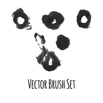 Set of vector brushes and traced elements Stock Illustration