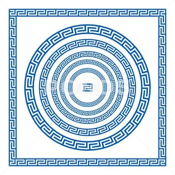 Set of vector brushes to create Greek Meander patterns and samples of ...