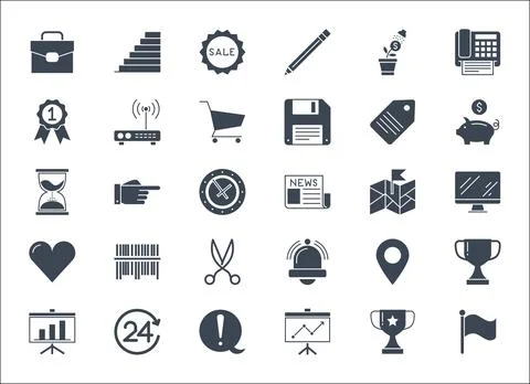 Set vector business, banking and finance icons Stockillustratie