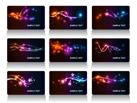 Set of vector business cards Stock Illustration