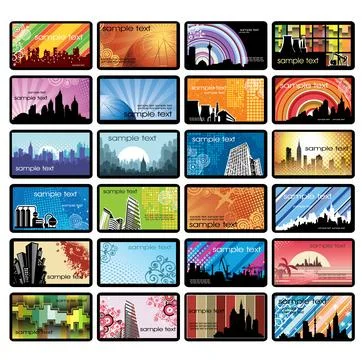 Set of vector business cards Stock Illustration