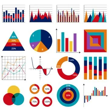 Set of vector business charts 스톡 일러스트