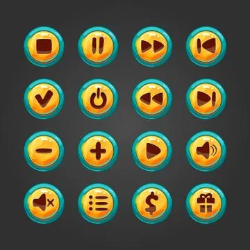 Set of vector button for game design Illustrazione stock