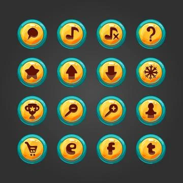 Set of vector button for game design Stock Illustration