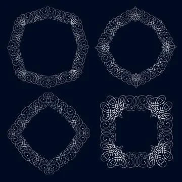 Set of vector  calligraphical   frames Illustrazione stock