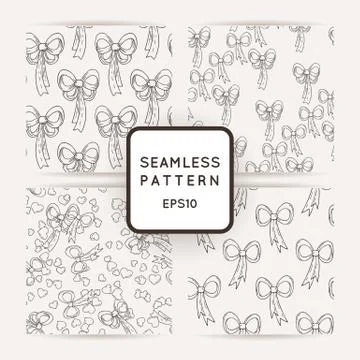 Set of Vector Candy and Lollipop Seamless Patterns Stock Illustration