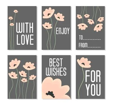 Set of Vector-cards. Stock Illustration