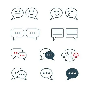 A set of vector chat and communication icons. Stock Illustration
