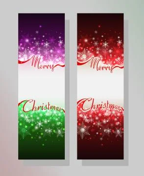 A set of vector Christmas banners with space for text Stock Illustration