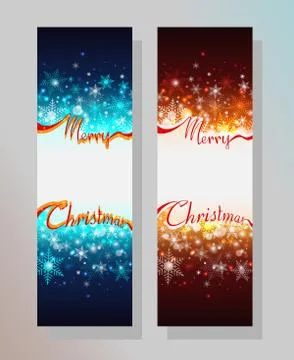 A set of vector Christmas banners with space for text Stock Illustration
