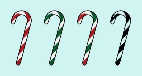 Set of vector Christmas candy canes Stock Illustration