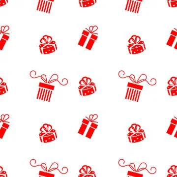 Set of vector Christmas gift box icon isolated on white background. Stock Illustration