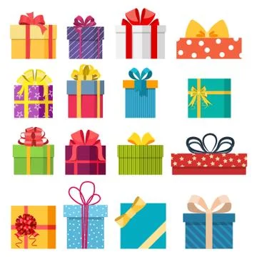Set of vector Christmas gift box Stock-Illustration