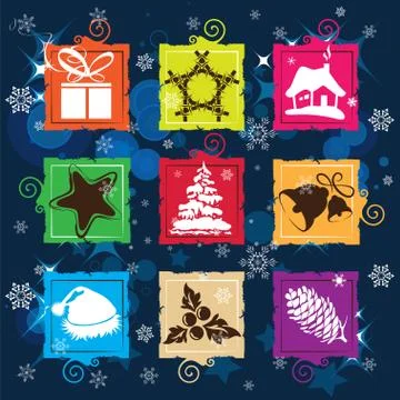 Set vector Christmas icon Stock Illustration