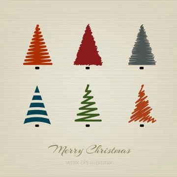 Set of vector christmas trees Stock-Illustration
