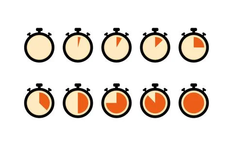 Set of vector chronometers or timers icon Stock Illustration